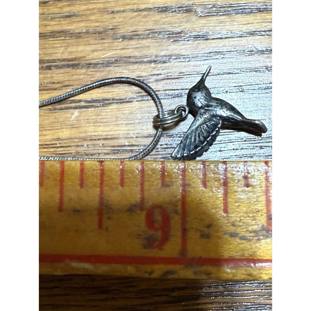 VTG Native American Silver Hummingbird Pendant 925 Chain Necklace Signed 925 OP - Picture 11 of 12